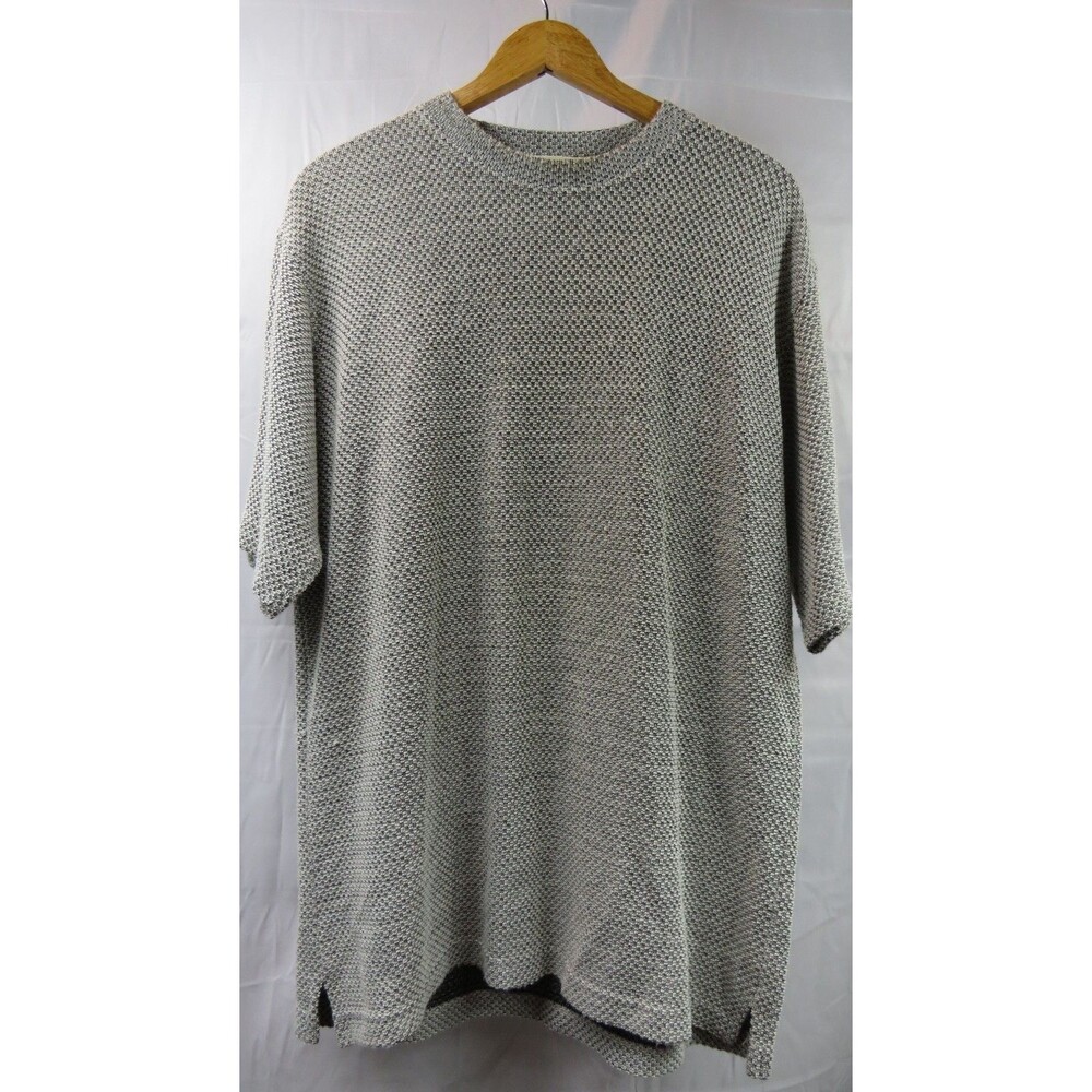 VTG Giorgio Danieli Mens Black and White Knit Shirt XL 3D Textured Italy Made